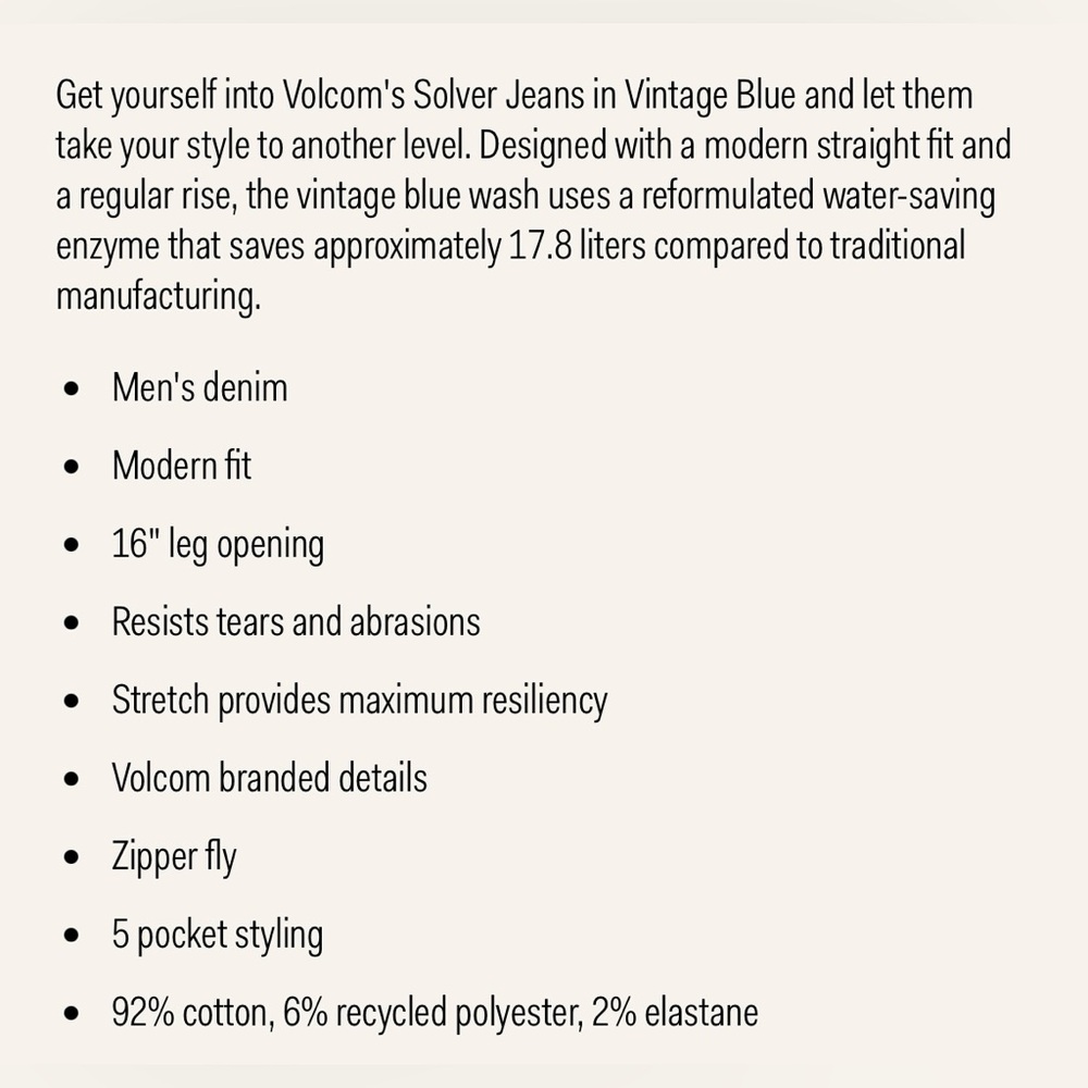 Volcom Solver Modern Fit Denim Jeans - Picture 9 of 9